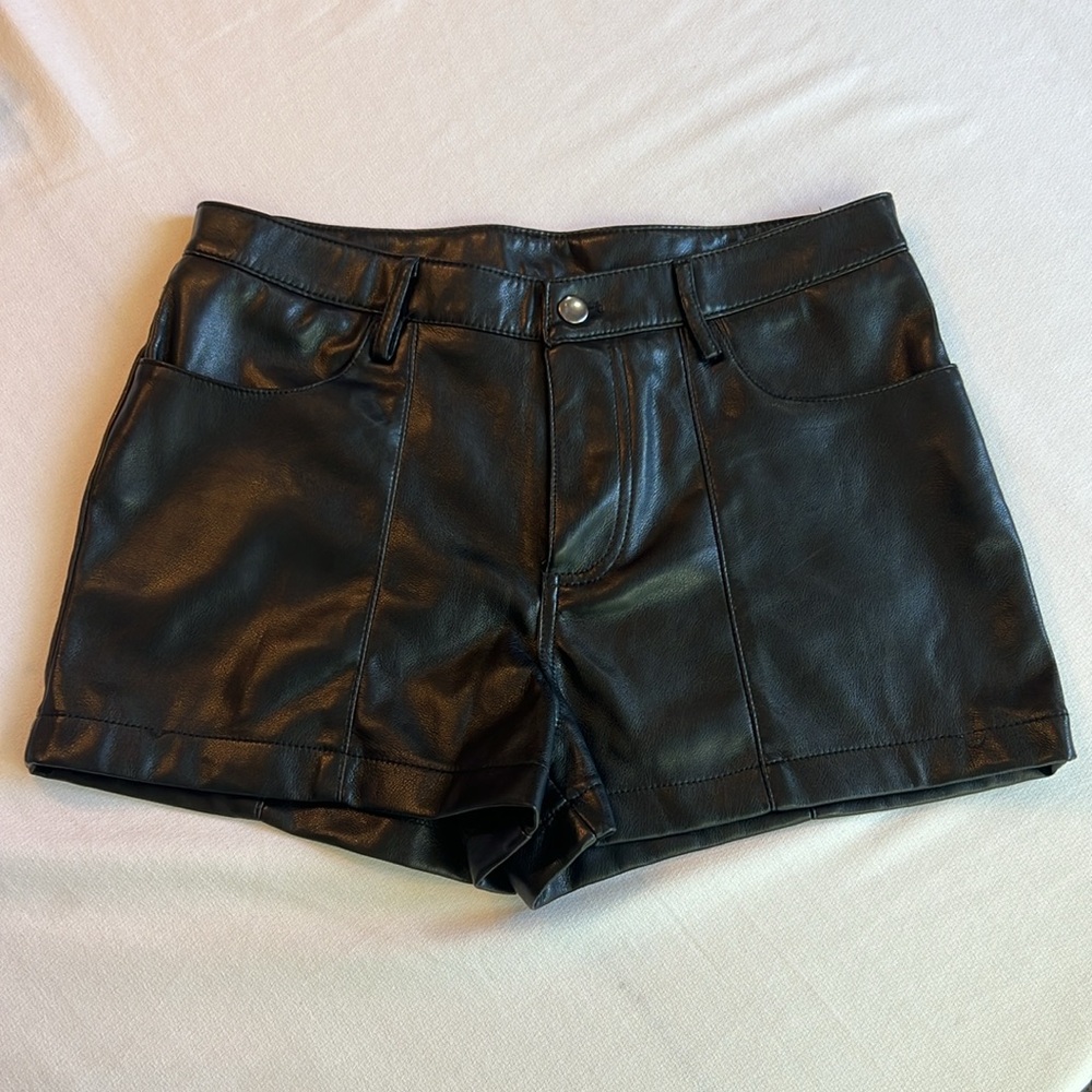 Urban Outfitters Faux Black Leather Shorts